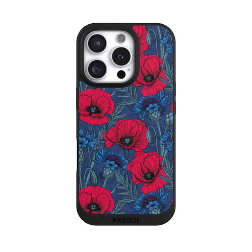 Apple iPhone 16 Pro NIVOpure Poppies and Cornflowers on Blue