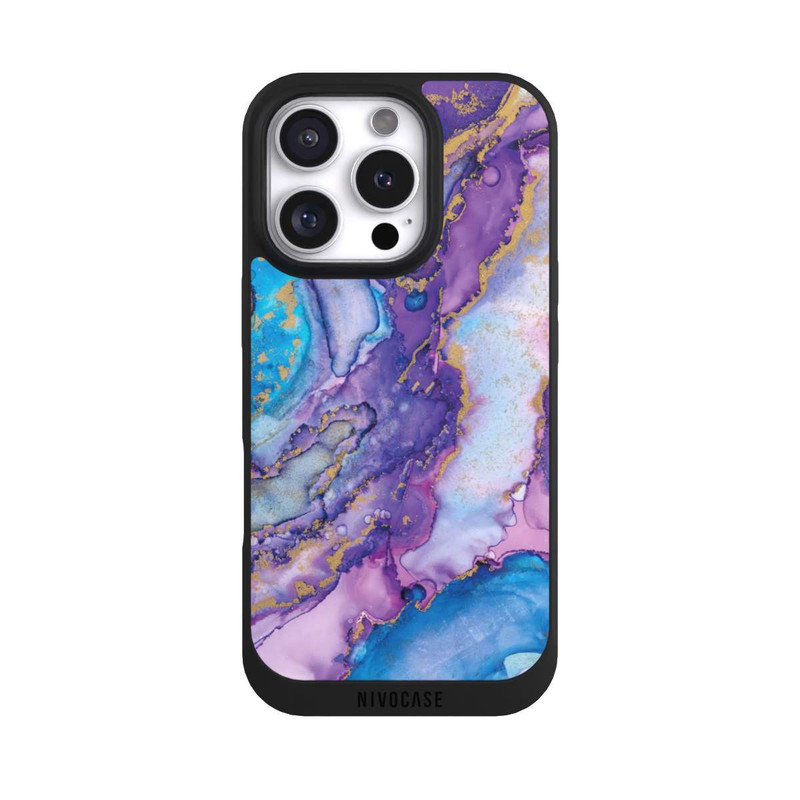 iPhone 16 Pro NIVOpure Encre tourbillonnante violette et bleue