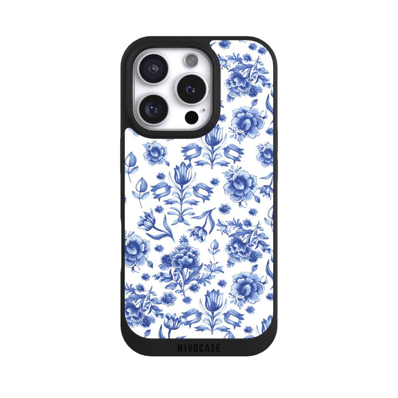 iPhone 16 Pro NIVOpure Motif à Fleurs - Faïence de Delft