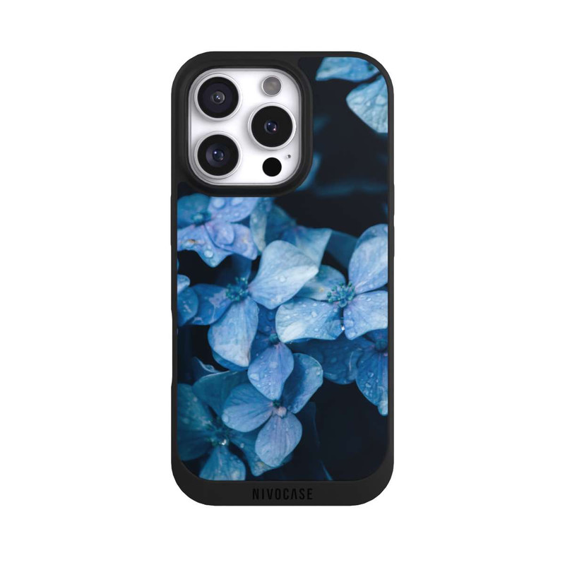 iPhone 16 Pro NIVOpure Fleurs bleues 2