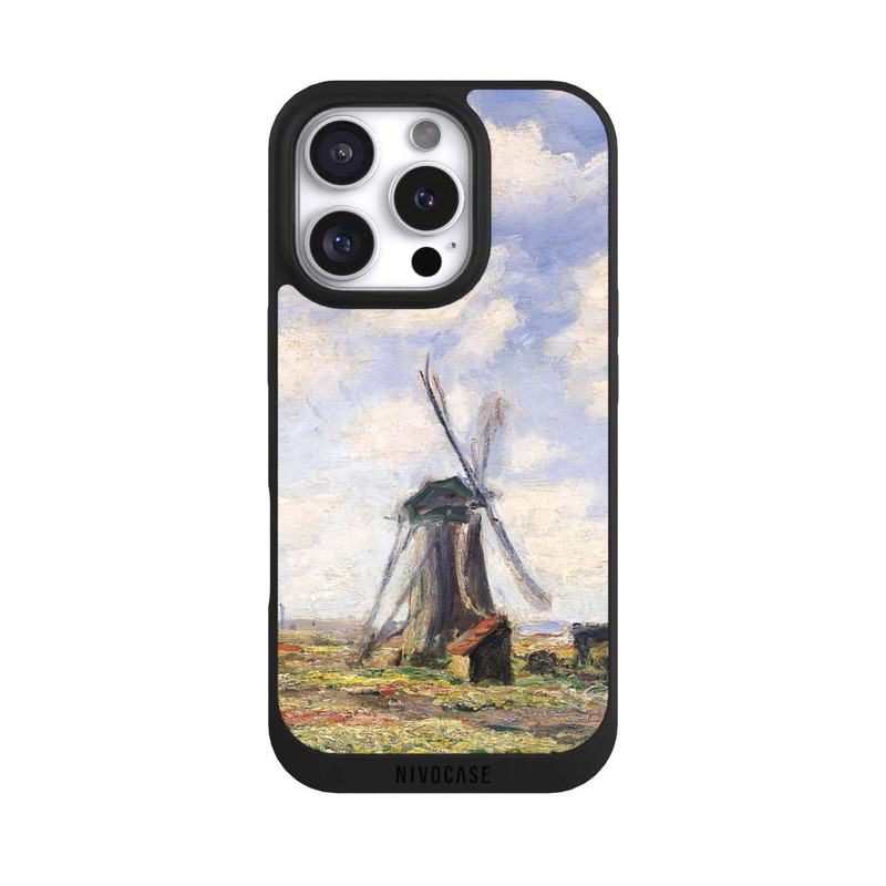 iPhone 16 Pro NIVOpure Tulpenfelder mit der Rijnsburger Windmühle von Claude Monet