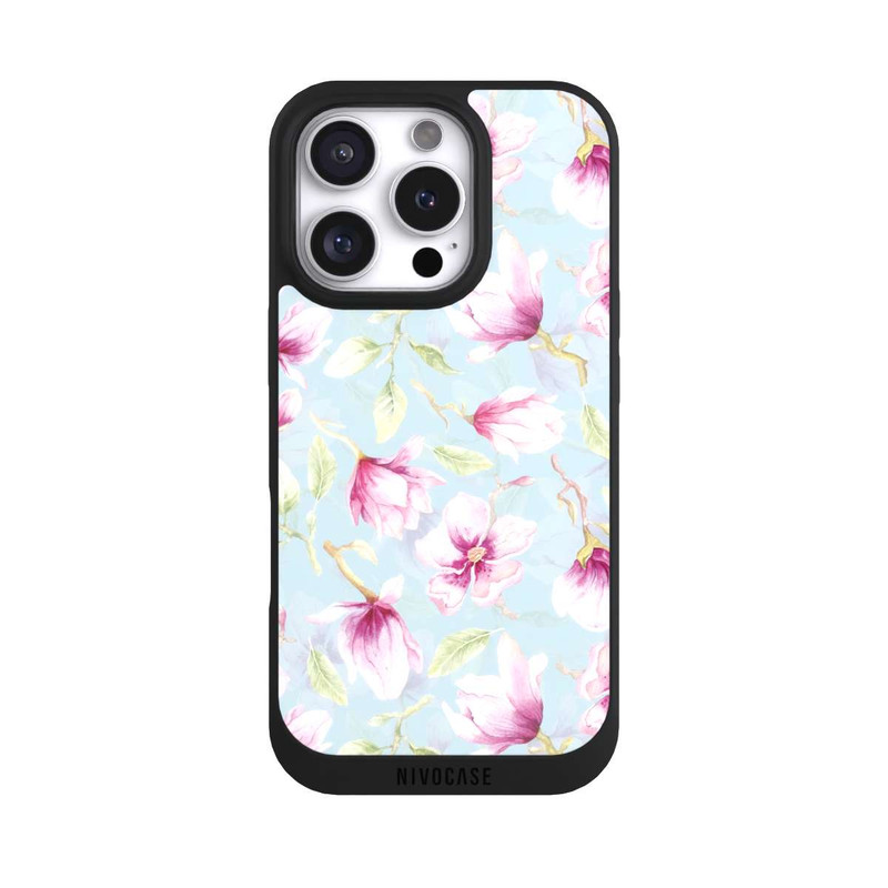 iPhone 16 Pro NIVOpure Magnolien auf Blau