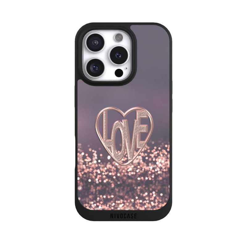 iPhone 16 Pro NIVOpure LOVE Rose Pailleté