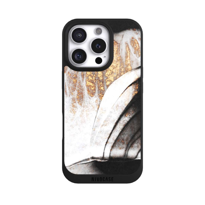 iPhone 16 Pro NIVOpure Veines noires et dorées