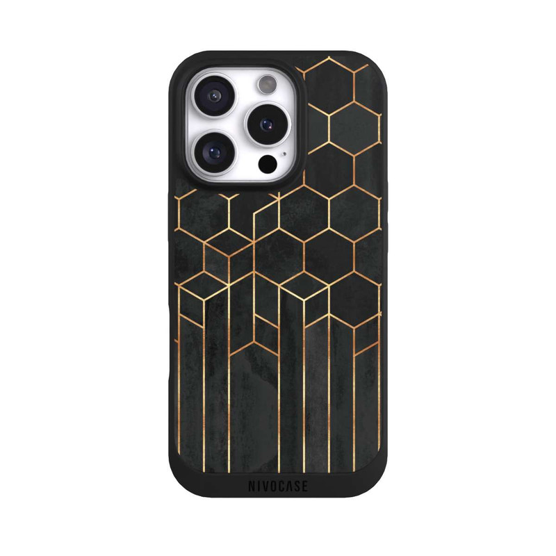 iPhone 16 Pro NIVOpure Hexagones noirs