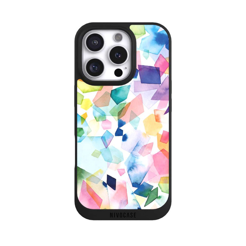 iPhone 16 Pro NIVOpure Bunte Aquarelledelsteine ​​und Diamanten