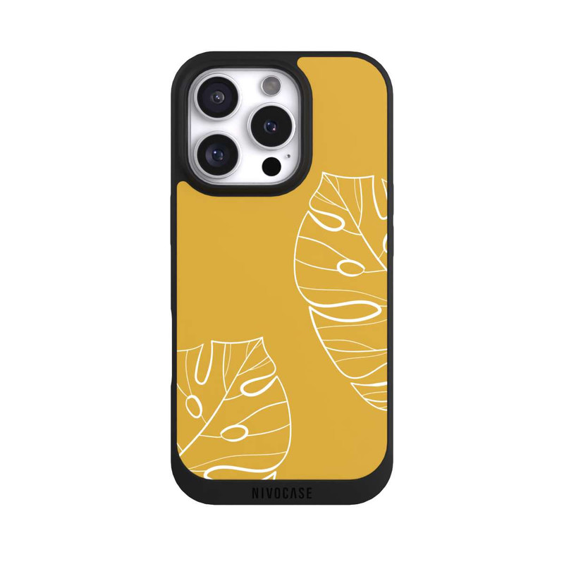 iPhone 16 Pro NIVOpure Leaves Mustard Background
