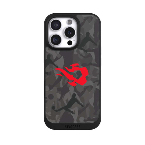 Apple iPhone 16 Pro NIVOpure Belgian Red Flames Camouflage Grey