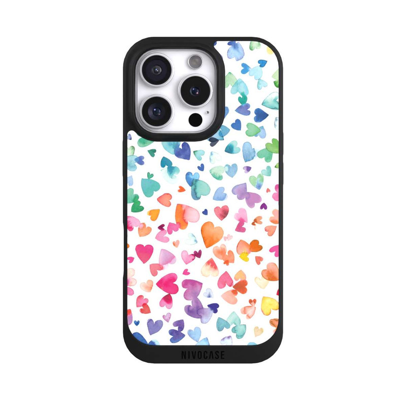 iPhone 16 Pro NIVOpure Coeurs d'amour aquarelle