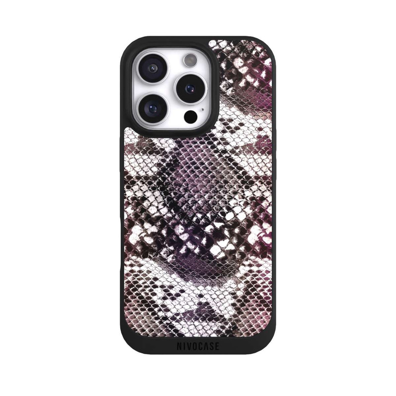 iPhone 16 Pro NIVOpure Burgunderfarbenes Schlangenhaut-Muster