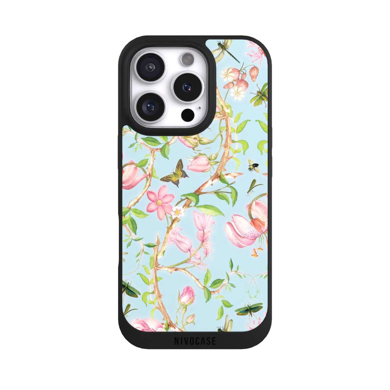 iPhone 16 Pro NIVOpure Vintage Botanic Flowers Blue