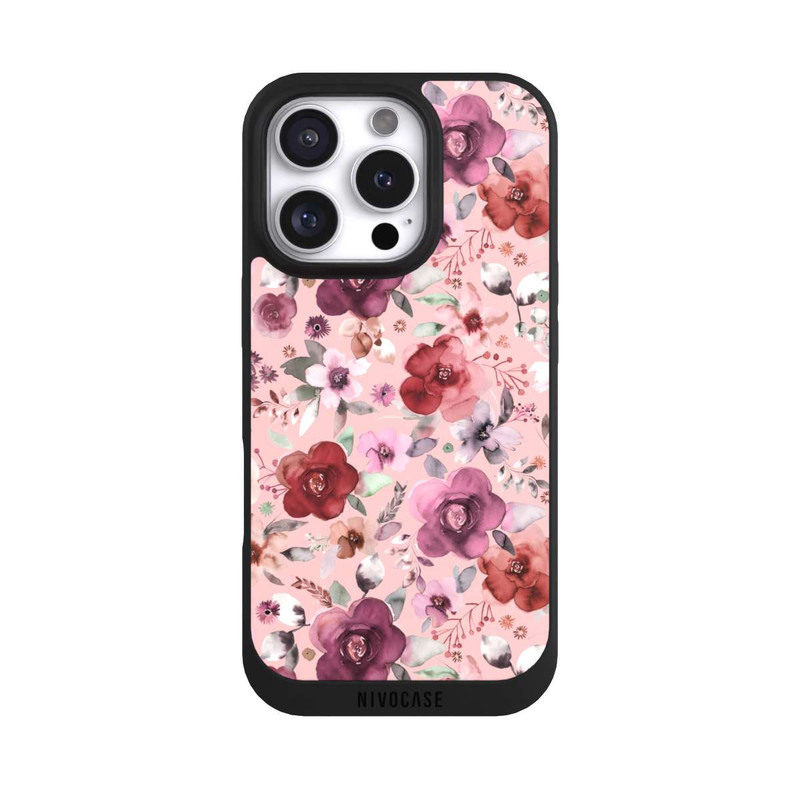 iPhone 16 Pro NIVOpure Üppiger romantischer Blumenstrauß rosa