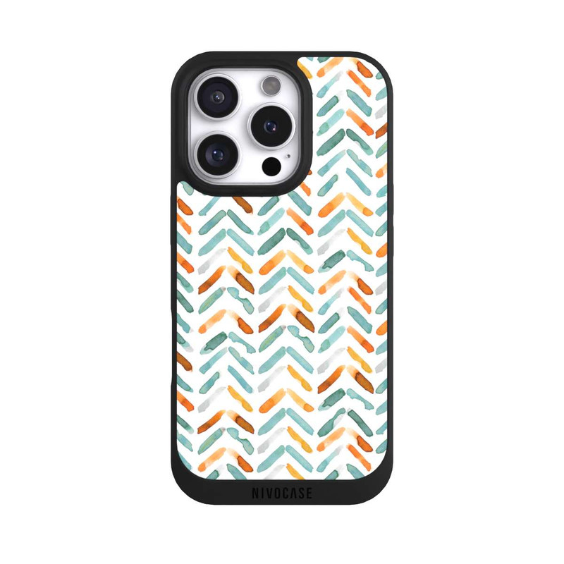 iPhone 16 Pro NIVOpure Elegant Fall Chevron Blue Orange