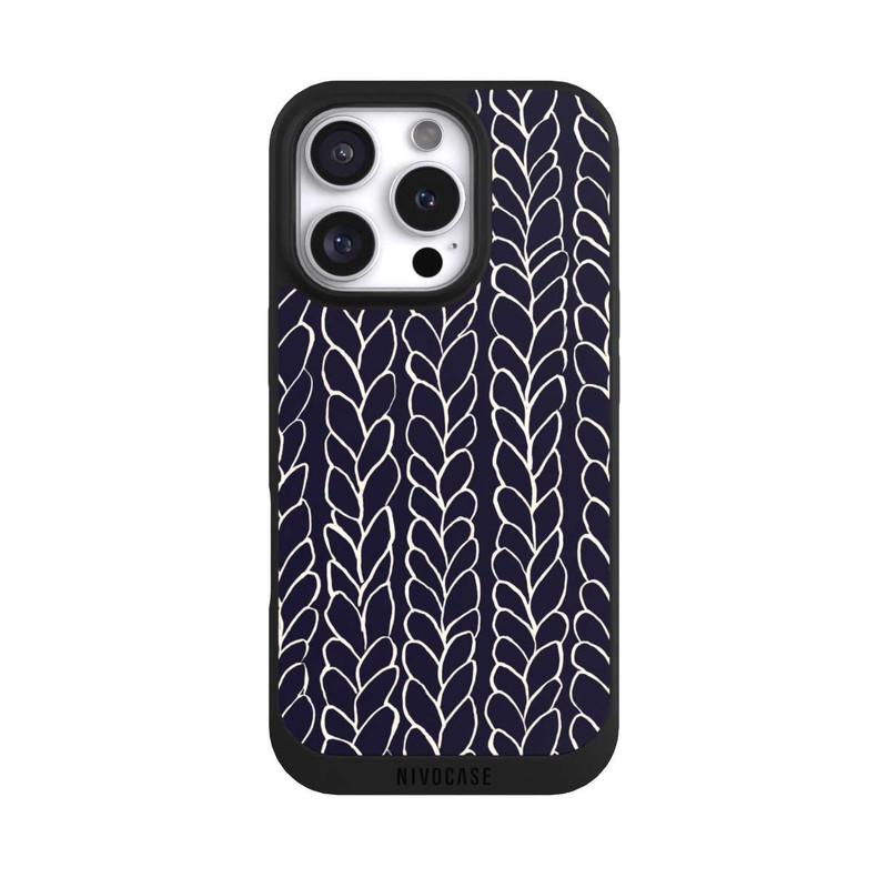 iPhone 16 Pro NIVOpure gezeichnete Wollzöpfe Marine