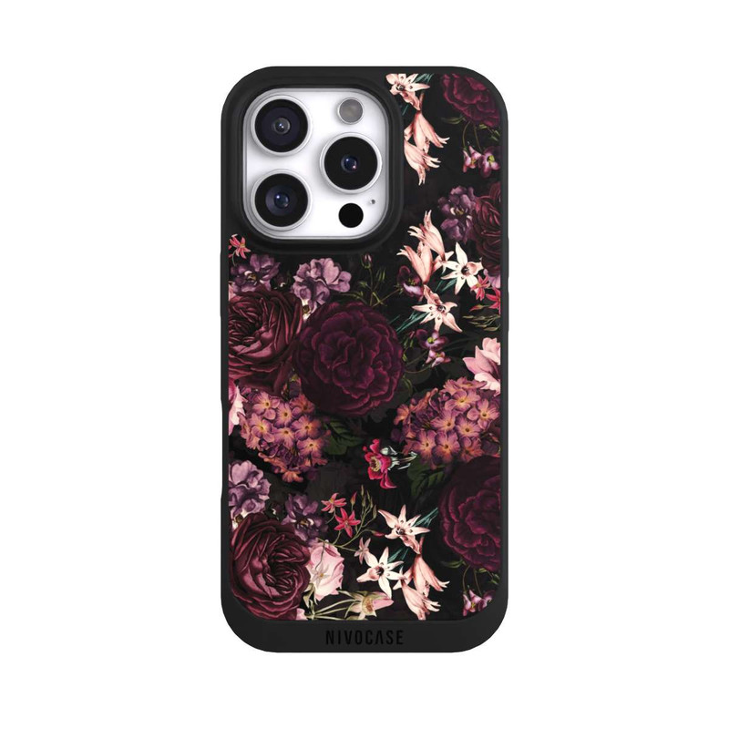 iPhone 16 Pro NIVOpure Blumentapete dunkelviolett