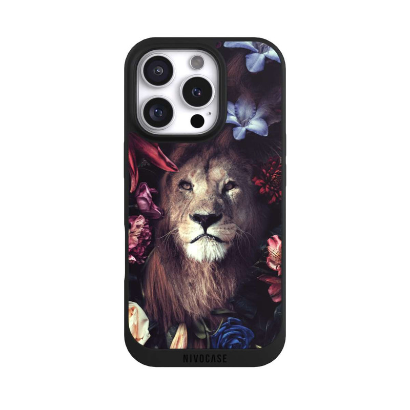 iPhone 16 Pro NIVOpure Löwe Blumenrahmen