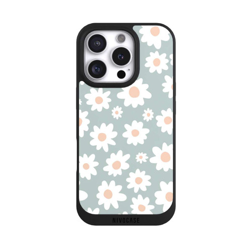 Apple iPhone 16 Pro NIVOpure Daisy Flower Seamless Pattern Green