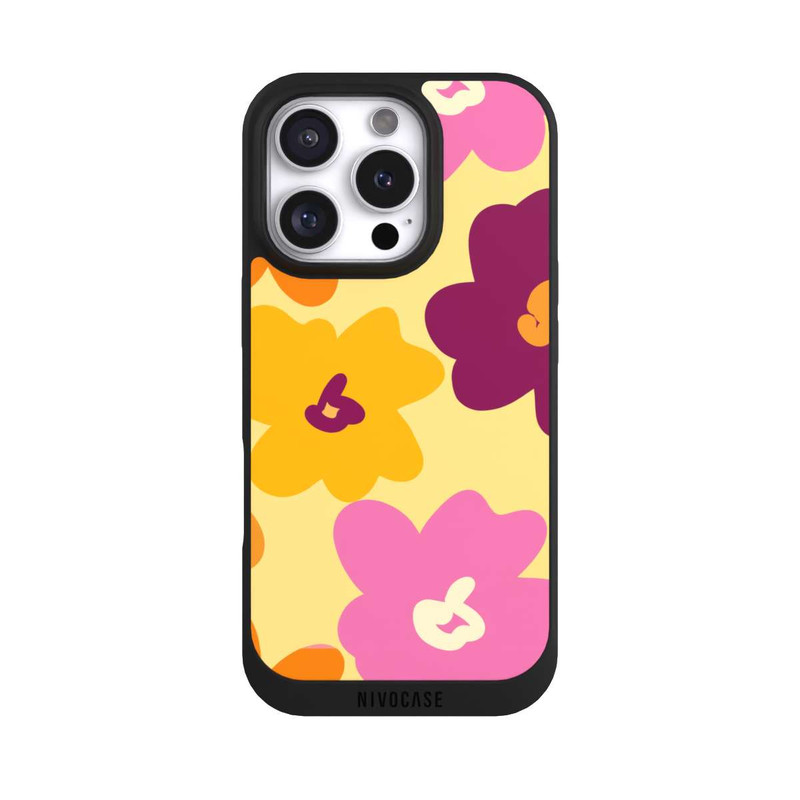 iPhone 16 Pro NIVOpure Fleurs Colorées Rétro