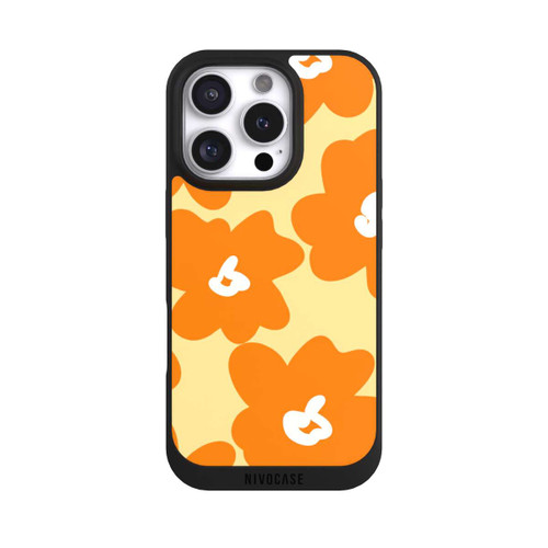 Apple iPhone 16 Pro NIVOpure Retro Blumenmuster Päivi Gelb Orange