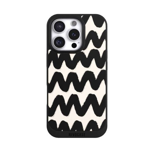 Apple iPhone 16 Pro NIVOpure Black Waves Pattern