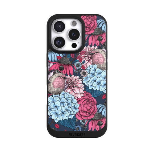 Apple iPhone 16 Pro NIVOpure Birds And Flowers Petrol Red