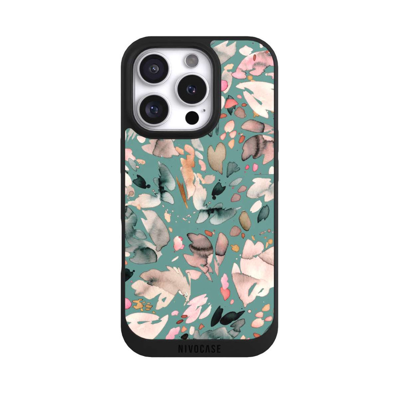 iPhone 16 Pro NIVOpure Abstrakte Blumenblätter grün