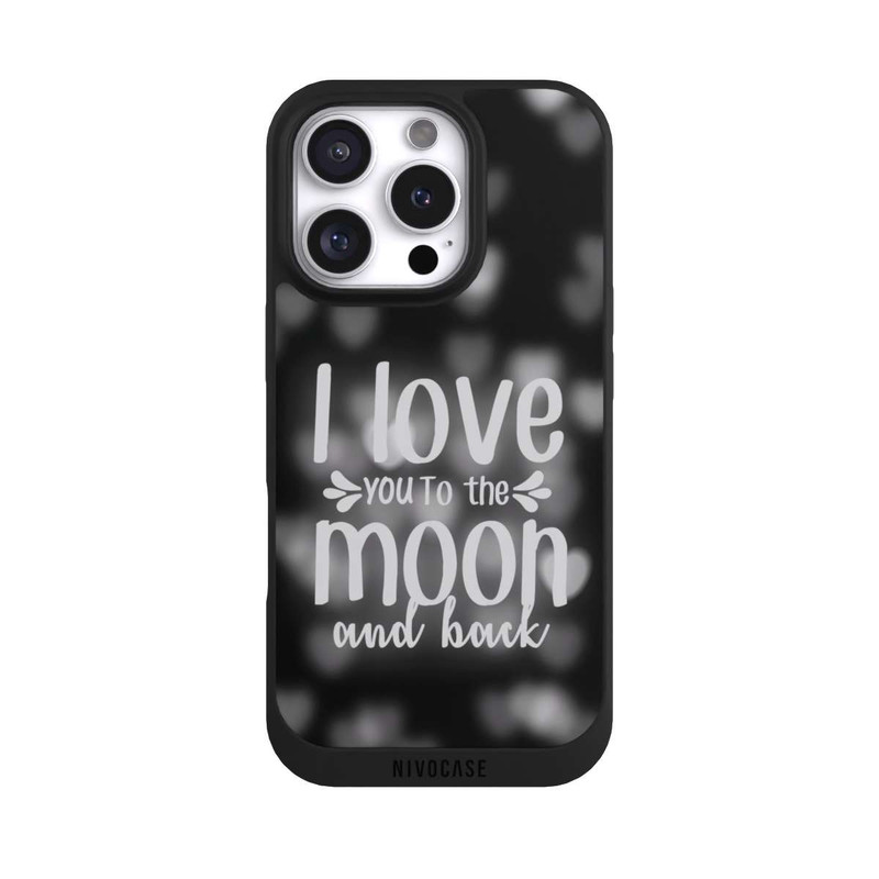 iPhone 16 Pro NIVOpure I Love You to The Moon And Back Black Hearts