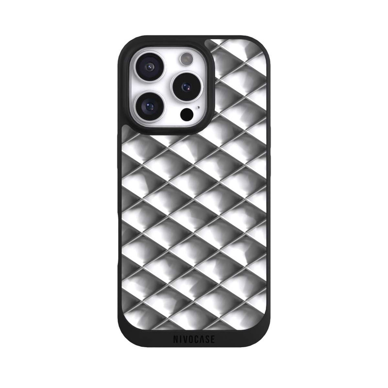 iPhone 16 Pro NIVOpure Carrés argentés Glamour