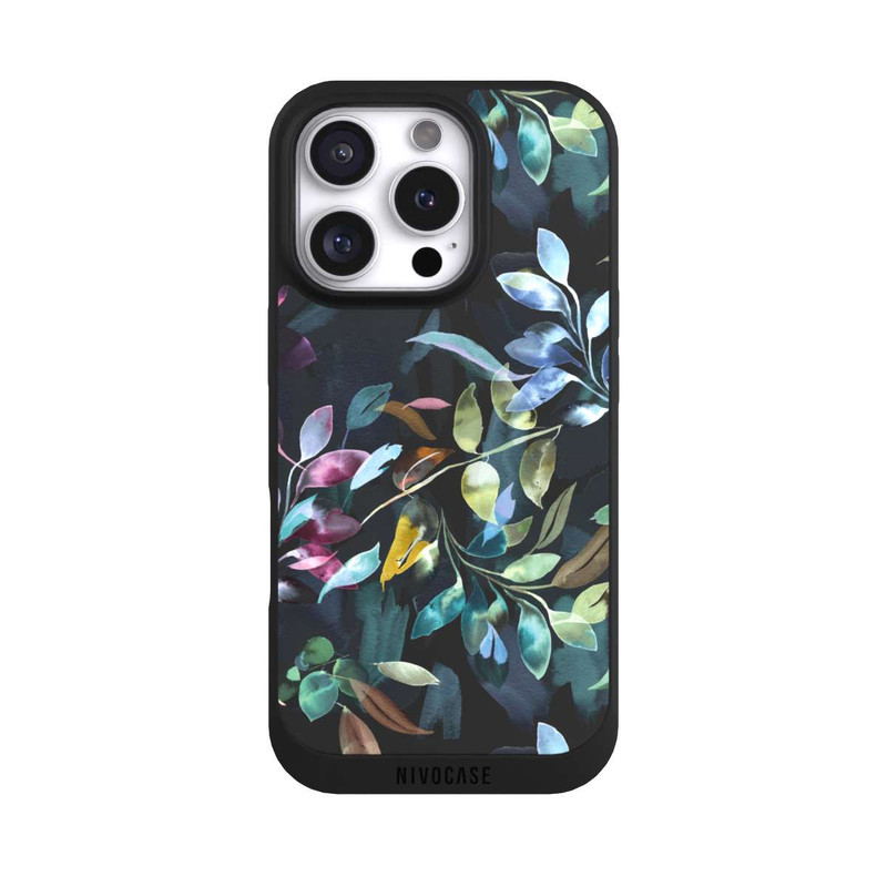 iPhone 16 Pro NIVOpure Watercolor Mystic Leaves Black