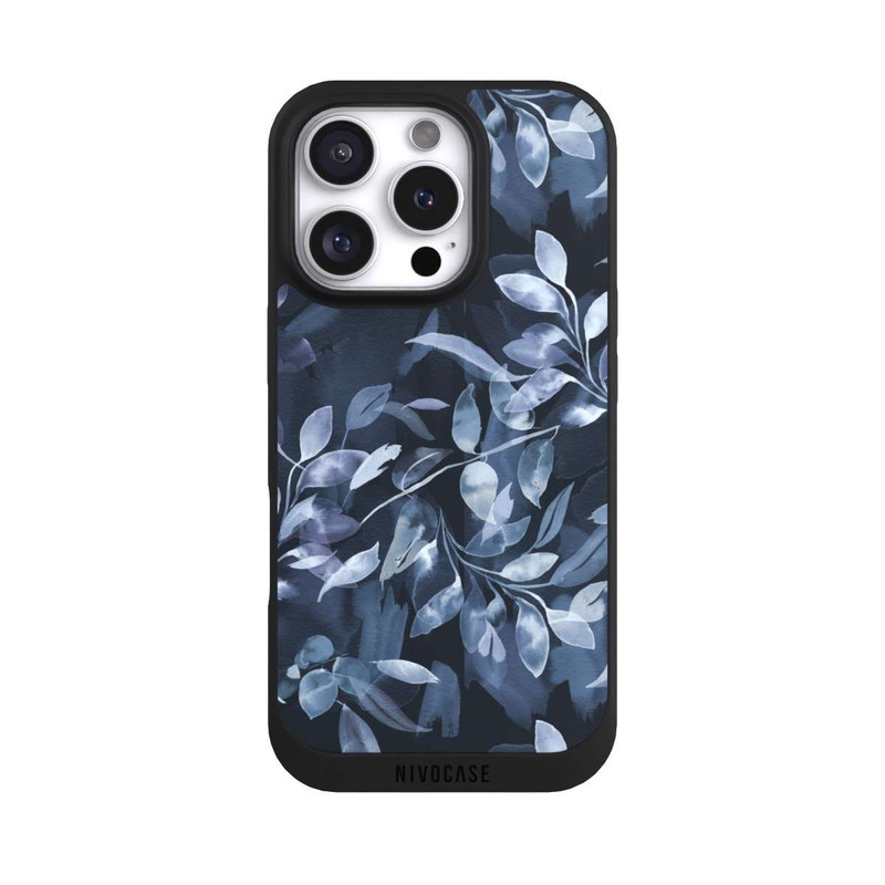 iPhone 16 Pro NIVOpure Watercolor Mystic Leaves Navy
