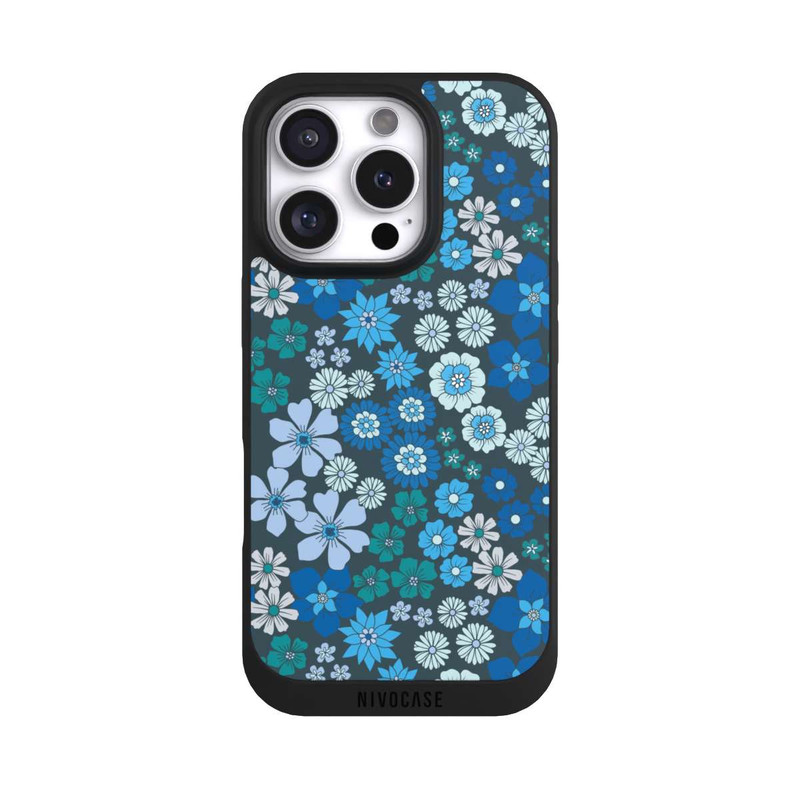 iPhone 16 Pro NIVOpure Fleurs bleues DeinDesign