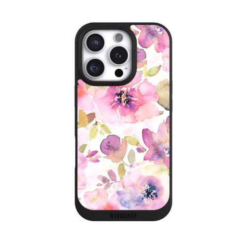 Apple iPhone 16 Pro NIVOpure Pink Flowers Wallpaper