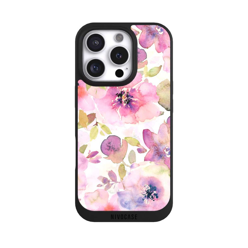 iPhone 16 Pro NIVOpure Tapete mit rosa Blumen