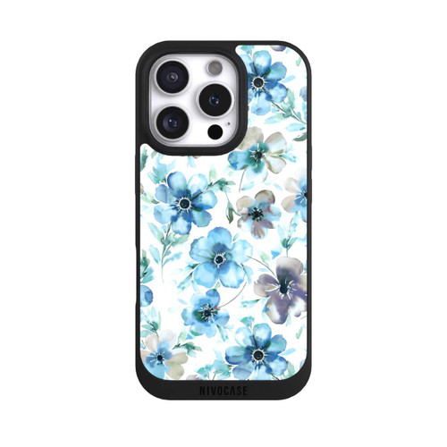 Apple iPhone 16 Pro NIVOpure Blue Flower Pattern Trendy