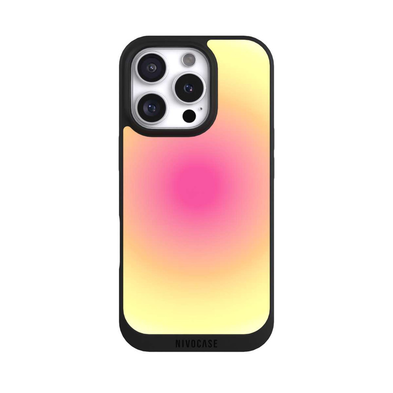 iPhone 16 Pro NIVOpure Aura jaune rose cercle