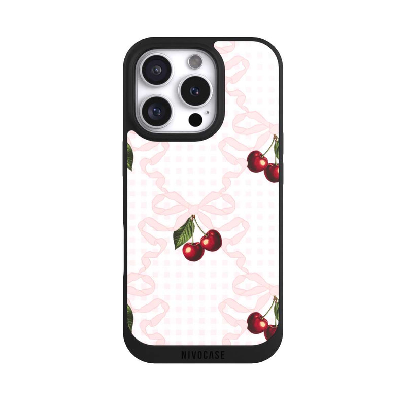 iPhone 16 Pro NIVOpure Cherry Pattern Pink