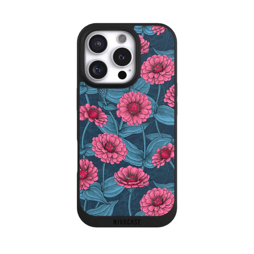 Apple iPhone 16 Pro NIVOpure Flower Pattern Pink And Blue Illustration