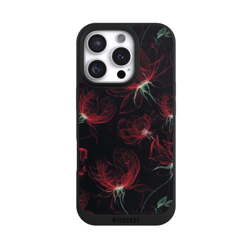 Apple iPhone 16 Pro NIVOpure Tapete mit roten Blumen