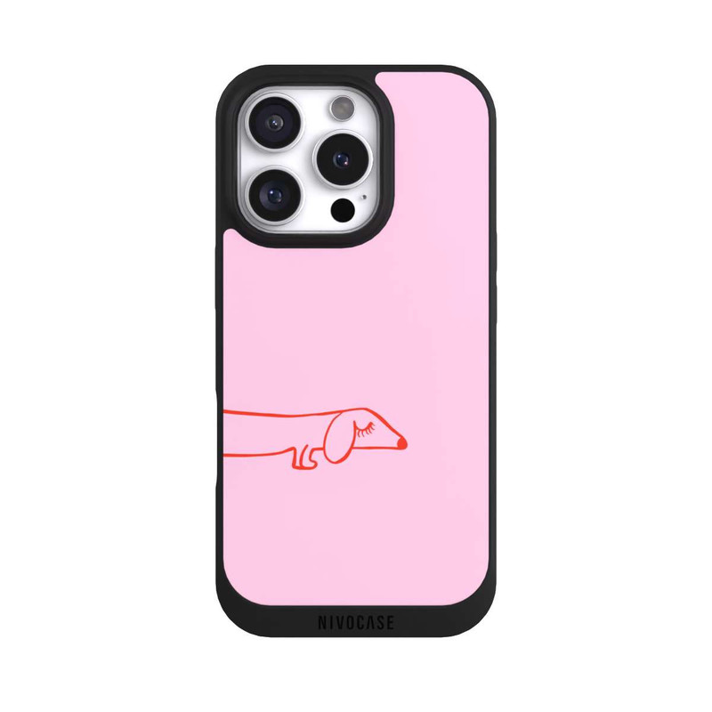 iPhone 16 Pro NIVOpure Dachshund Illustration Pink
