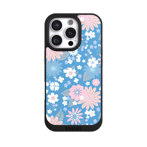 Apple iPhone 16 Pro NIVOpure Wildblumen Muster Blau