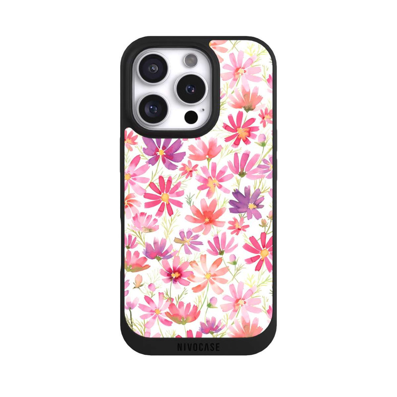 iPhone 16 Pro NIVOpure Boho Cosmos Flowers Purple