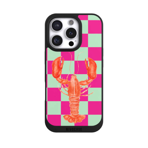 Apple iPhone 16 Pro NIVOpure Pink Checkers Lobster
