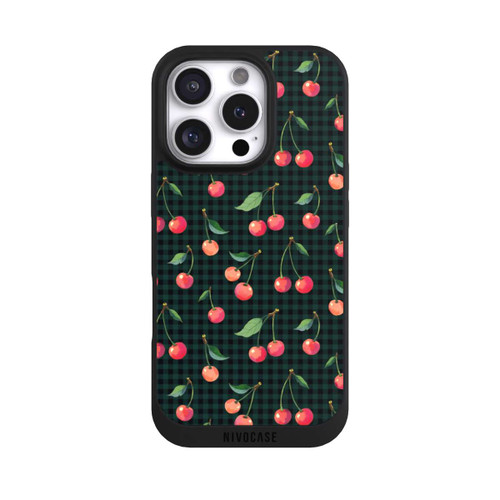 Apple iPhone 16 Pro NIVOpure Cherries and Green Gingham