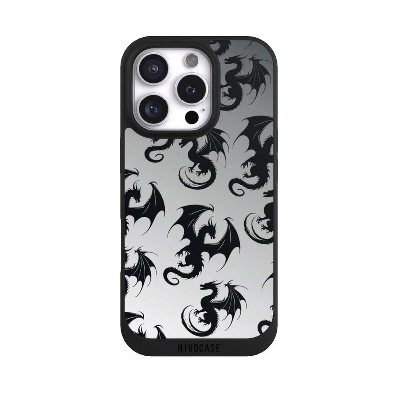 iPhone 16 Pro NIVOpure Drachen Muster Grau