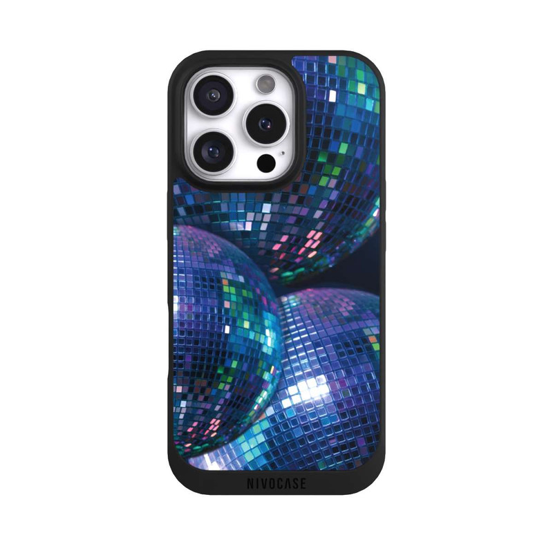 iPhone 16 Pro NIVOpure Discokugel Blau Schwarz Partytime mit KI