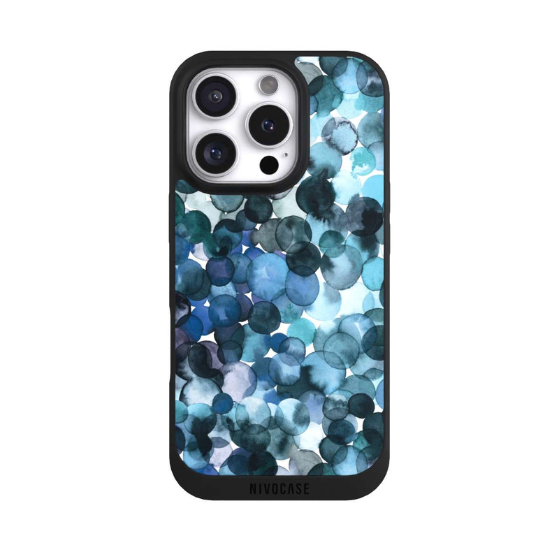 iPhone 16 Pro NIVOpure Watercolor Dots Blue Pattern