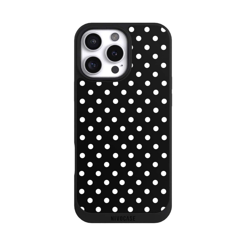 iPhone 16 Pro Max NIVOpure Polka Dots Schwarz und Weiß