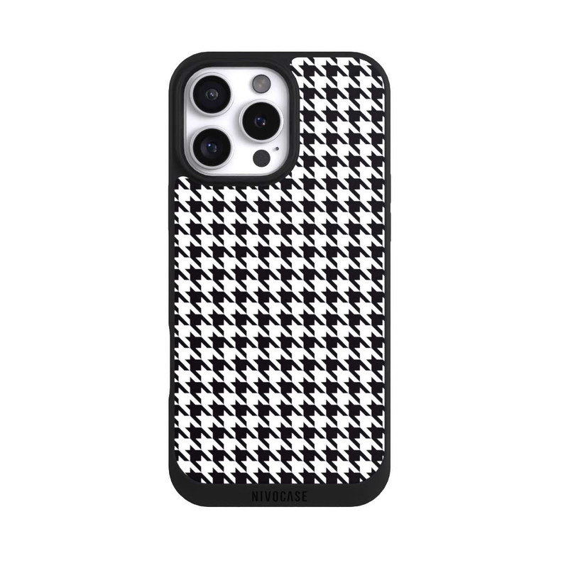 iPhone 16 Pro Max NIVOpure Houndstooth black-white