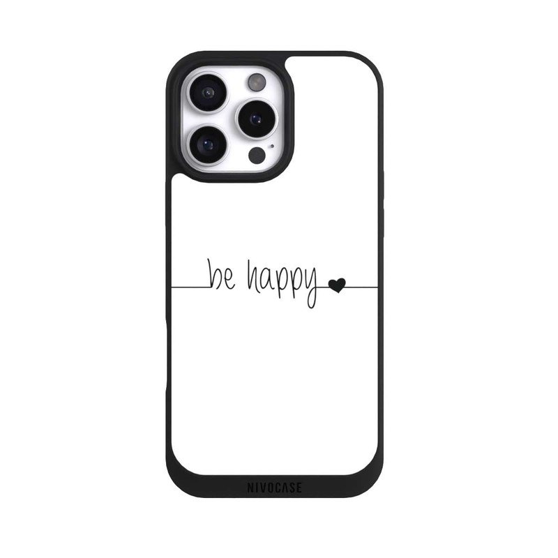 iPhone 16 Pro Max NIVOpure Be Happy Weisser Hintergrund