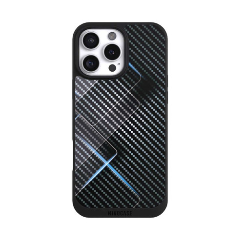 Apple iPhone 16 Pro Max NIVOpure Blaue Linien auf Karbon